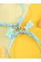 Pack of 2 - Girls Medium Blue Woven Bracelets with Gummy Bear Charm - 2