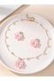 Girls Pink Flower Charm Pearl Necklace and Earring Set - 4