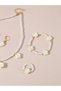 Girls White Flower Charm Pearl Necklace, Bracelet, Ring and Earrings Set - 8