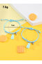Pack of 2 - Girls Medium Blue Woven Bracelets with Gummy Bear Charm - 4