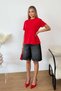 Women's crew neck basic t-shirt red - 26y 26118 - 4