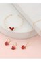 Girls Red Butterfly Charm Necklace, Bracelet and Earrings Set - 4