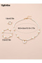 Girls White Heart Charm Pearl Necklace, Bracelet, Ring and Earrings Set - 6