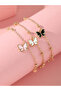 Pack of 3 - Gold Tone Butterfly Charm Bracelet