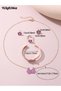 Girls Purple Flower Charm Bracelet, Necklace, Ring and Earrings Set - 4