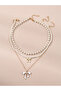 Pack of 3 - Girls Pearl and Bowknot Necklaces