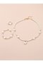 Girls White Heart Charm Pearl Necklace, Bracelet, Ring and Earrings Set - 2