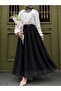 Belt Detail Frilly Skirt-Black - 3
