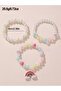 Pack of 3 - Girls Multi-Color Rainbow and Star Charms Beaded Bracelets - 4
