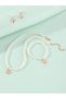 Girls Light Pink Butterfly Charm Pearl Necklace, Bracelet and Earrings Set - 4