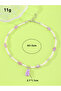 Girls Multi-Color Bear and Hear Charms Pearl Beaded Necklace - 4