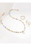 Girls Multi-Color Beaded Heart Pendant Necklace, Ring and Earrings Set - 2