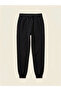 Unisex Children's Ribbed Long Sweatpants - Black - 2