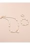 Girls White Heart Charm Pearl Necklace, Bracelet, Ring and Earrings Set - 4