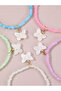 Pack of 5 - Girls Multi-Color Butterfly Charm Beaded Bracelets - 3