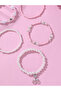 Pack of 5 - Girls Multi-Color Pearl and Charm Bracelets - 3