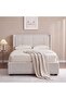 Maxillux TuftUpholstered Kids Bed With Hydraulic Storage + Usb-beige, Engineered Wood, Fabric - 2