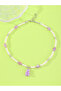 Girls Multi-Color Bear and Hear Charms Pearl Beaded Necklace - 3