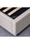 Maxillux LineaUpholstered Kids Bed With Hydraulic Storage + Usb-beige, Engineered Wood, Fabric - 4