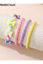 Pack of 4 - Girls Multi-Color Bow Charm Beaded Bracelets - 2