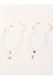 Set of 4 - Enamel Charm Pendant Necklace - 2