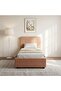 Maxillux Recta 90X200 Upholstered Kids Bed With Usb-peach Pink, Engineered Wood, Fabric - 2