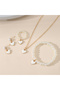 Girls White Heart Charm Necklace, bracelet, Ring and Earrings Set - 5