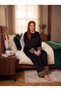 New Season Women's Velvet Plush Detailed Design Long Sleeve Plus Size (Oversized) Pajama Set - 2