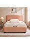 Maxillux RectaUpholstered Kids Bed With Hydraulic Storage + Usb-peach Pink, Engineered Wood, Fabric - 2
