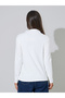 White Solid Hight neck Long Sleeves Knitted Top - 6