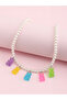 Girls Pearl and Gummy Bear Charm Necklace - 4
