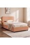 Maxillux RectaUpholstered Kids Bed With Hydraulic Storage + Usb-peach Pink, Engineered Wood, Fabric