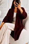 Pocketed Knitwear Cardigan R4596 Claret Red - 4