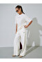 Cream Front and Back Print Short Sleeves T-Shirt - 2