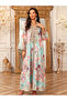 Floral Print Maxi Jalabiya With Gold Embroidery - 2