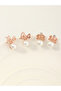Girls Set of 2 - Faux Pearl Crown Stud Earrings - 2