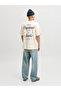 Cream Graphic Print Crew Neck T-Shirt - 5