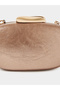 Metallic Brown Clasp Clutch with Chain Strap - 4