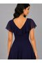 Purple Georgette Ruffled Maxi Dress - 6