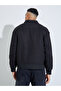 Black Solid Button-Up Jacket - 5