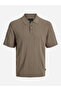 Brown Structure Knit Polo - 5
