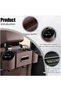 Car Seat Back Organizer with Hooks, Multi-Functional Vehicle Tissue Box Cup Holder Phone Mount, Backseat Storage Pouch Car Interior Accessory (Brown) - 4