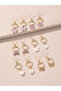 Girls Set of 6 - Butterfly Drop Earrings
