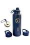 Xtra Stainless Steel D/wall Vacuum Bottle With 4Lids, 1180ml, Blue, Stainless Steel Bottle