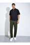 Men Green Plain Pintuck Joggers - 2