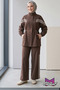 High Collar, Striped Sleeves, Elastic Waist, Zippered Suit - 2