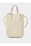Off-White Textured Camera Bag with Braided Strap - 3