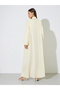 Yellow Solid Open Front Maxi Abaya - 5
