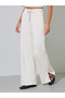 Cream Contrast Stitching T-Shirt and Wide Leg Side Slit Joggers Set - 5