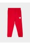 Baby Girl Red Heart Print Full Length Joggers - 2